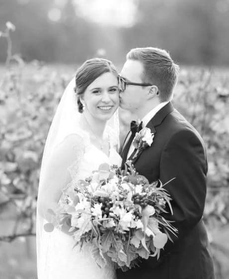 Erik and his wife on their wedding day